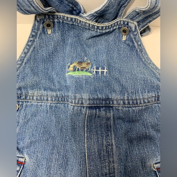 Cherokee Baby Play-wear Jean Overalls Cow Moo Moo Size 6-9 Months - Picture 2 of 6